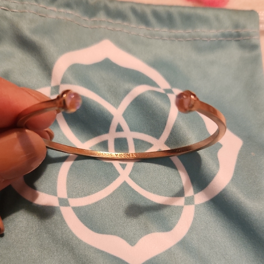 Kendra Scott Gold Bracelet with Pink Opal Accents